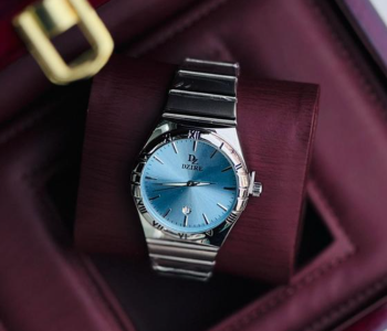 Men Stainless Steel Quartz Watch | Classic Blue Dial Date Display | Water Resistant Analogue in UAE