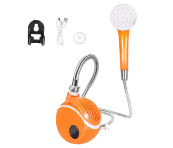 Portable Camping Shower Kit, USB Rechargeable Outdoor Electric Pump For Travel, Hiking & Pet Washing, Orange in UAE