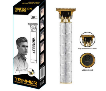 Vintage T9 Professional UP+ Rechargeable Cordless Hair Trimmer Clipper For Men, Gold/Multi-color in UAE