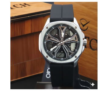 Premium Straps Watch – Spinning Wheel Display With Silicone Band in UAE