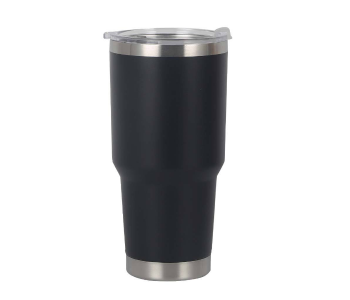 900ml 30oz Stainless Steel Vacuum Insulated Tumbler | Double Wall Thermal Travel Coffee Mug With Lid | Reusable Hot & Cold Water Cup - Black in UAE