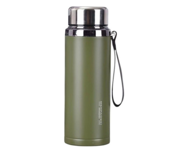 800ml 304 Stainless Steel Double Wall Insulated Tea Cup Vacuum Thermal Travel Mug With Filter Hot & Cold Portable Cup For Car Sports & Home - Green in UAE