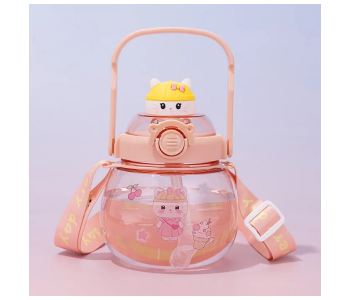 Sanrio Potbelly 500ml Cartoon Water Bottle | BPA-Free Transparent Plastic Bottle | Leak-Proof Portable Drinking Bottle For Kids & Girl - Pink in UAE