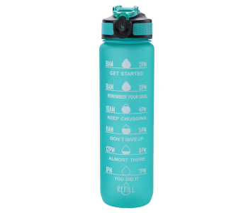 The Better Home 1 Litre Motivational Water Bottle For Adults | Leakproof Sipper Bottle With Time Markings & Measurements | Unbreakable Sports Gym Water Bottle - Mint Green in UAE