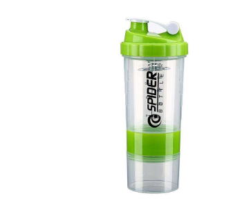 500ml Protein Shaker Bottle With Mixing Ball & Supplement Storage – 17oz BPA-Free Plastic Sports Gym Mixer Cup For Workout, Fitness, Smoothies, Pre-Workout, Protein Powder & Meal Replacement Drinks (Green) in UAE