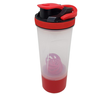 1500ml Sports Protein Shaker Bottle Leak-Proof Plastic Water Bottle With Mixing Filter Large Capacity Gym & Fitness Shaker - Red in UAE