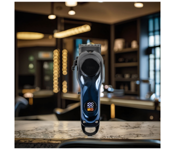 Men’s Professional Hair Clippers | Rechargeable Barber Hair Trimmer With LCD Display & Adjustable Steel Blade - Multicolor in UAE