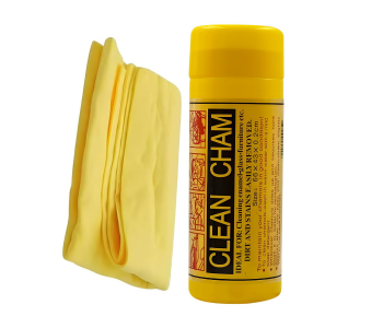 Synthetic Chamois Cloth For Cleaning Car & Bikes | Super Absorbent | Drying Car Reusable Shammy Towel, Multifunctional, Dry & Wet For Glass, Furniture - (Yellow Color, 66x43) in UAE