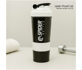 Sports Shaker Bottle Whey Protein Powder Mixing Bottle Sports Nutrition Protein Shaker Fitness Water Bottle With Three-Layer (White) in UAE