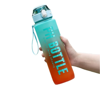 Thermos 1000ml Water Bottle | 1 Liter BPA-Free Leak-Proof Direct Drinking Bottle With Time Marker, Handle & Gradient Design | Ultra-Lightweight Sports Hydration Bottle - Blue in UAE