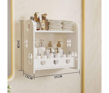 Wall Mounted Bathroom Storage Shelf Space Saving Organizer For Toiletries And Cosmetics ( 35x35x15 ) in UAE