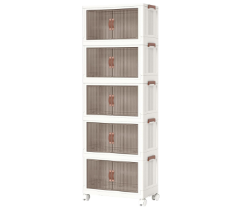 SKY-TOUCH Plastic Storage Bins, 5-Tier Cabinet With Lids, Stackable Storage Containers With Magnetic, in UAE