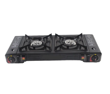 Portable Dual Burner Gas Stove – 2-in-1 Butane & LPG Camping Cooker, Outdoor & Indoor Use, Automatic Ignition in UAE