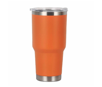 900ml 30oz Stainless Steel Vacuum Insulated Tumbler | Double Wall Thermal Travel Coffee Mug With Lid | Reusable Hot & Cold Water Cup - Orange in UAE
