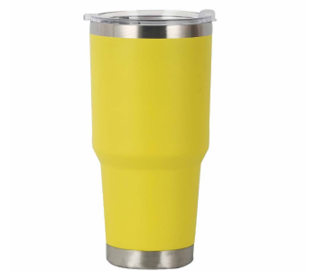 900ml 30oz Stainless Steel Vacuum Insulated Tumbler | Double Wall Thermal Travel Coffee Mug With Lid | Reusable Hot & Cold Water Cup - Yellow in UAE