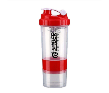 500ml Protein Shaker Bottle With Mixing Ball & Supplement Storage – 17oz BPA-Free Plastic Sports Gym Mixer Cup For Workout, Fitness, Smoothies, Pre-Workout, Protein Powder & Meal Replacement Drinks (Red) in UAE