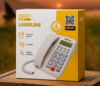DENX DX3611 Corded Landline Phone With Backlit LCD Display, Caller ID, And 16 Selectable Ringtones - White in UAE