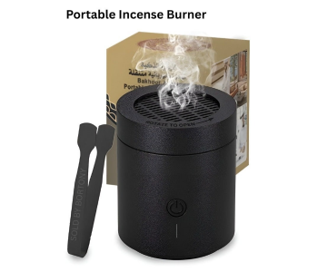 Portable Electric Bakhoor Burner USB Rechargeable Incense Diffuser For Home And Car Black 11cm in UAE