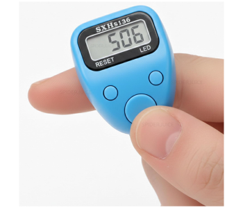 Digital Ramadan Tasbeeh Finger Counter With LED Light – Portable Electronic Dhikr & Prayer Tally Clicker – Adjustable Ring Design (Blue) in UAE