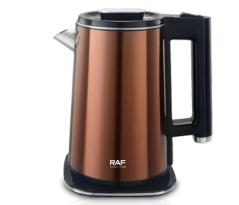 RAF R.7323 Electric Kettle 2.0L - 1500W High Power Rapid Boil, Stainless Steel Interior & 360° Swivel Base - Metallic Coffee Gold - Perfect For Ramadan Iftar & Suhoor Tea Service in UAE