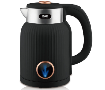 RAF R.7984 Electric Kettle 1.5L - 1500W High Power Fast Boiling, 360° Swivel Base & Auto-Shutoff - Matte Black & Rose Gold Design - Perfect For Ramadan Tea & Coffee Service in UAE