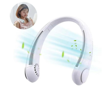 Portable Bladeless Neck Fan – Hands-Free Wearable Personal Cooler With 360° Airflow & 3 Speeds – USB Rechargeable Quiet Neckband Fan For Outdoor Sports, Home & Office - White in UAE