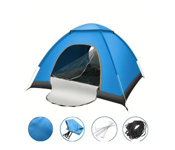 2–3 Person Waterproof Camping Tent, Lightweight Portable Dome Tent With Rainfly, Windproof Easy Setup Outdoor Shelter, Compact Carry Bag Included For Hiking, Backpacking, Travel, Festival Use, Durable All Weather Protection in UAE