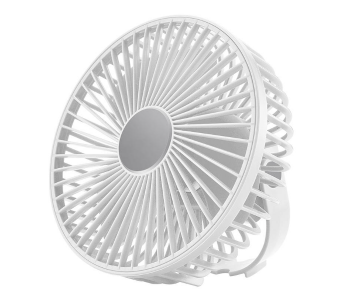 Portable Rechargeable Mini Table Fan - 3-Speed Quiet USB Desk Fan With Adjustable Tilt & Night Light For Home, Office, And Outdoor Travel - White in UAE