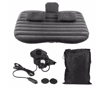 Portable Inflatable Car Air Mattress For Back Seat Travel - Universal SUV & Sedan Sleep Bed With Electric Pump, 2 Pillows & Storage Bag For Camping, Road Trips & Outdoor Use - Black in UAE