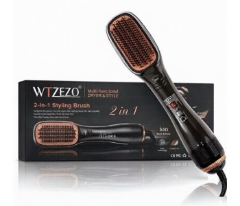 WTZEZO 2-in-1 Hot Air Hair Brush – 1200W Ionic Hair Dryer & Straightening Styling Brush in UAE