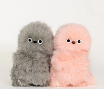 Mirumi Cute Furry Monster Plush Bag Charm & Keychain - Pink in UAE