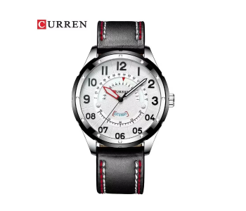 CURREN 8267 Men’s Luxury Quartz Watch Military Style Leather Strap Analog Calendar Waterproof Business Casual Wristwatch in UAE