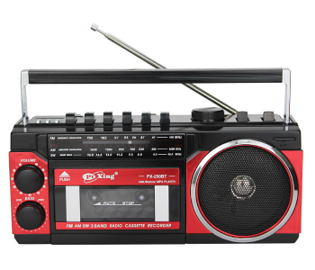 PuXing PX-250BT Retro Cassette Player & 3-Band AM/FM/SW Radio With Bluetooth, USB/SD MP3 Playback And Recording Function - Red/Black in UAE
