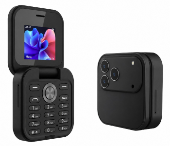2026 17 PRO Edition New Mini Flip Mobile Phone 2 SIM Card Small Display Foldable Cell Phone, Unlocked Flip Phone , Black in UAE