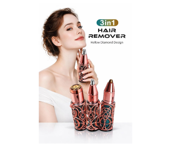 Eyebrow Trimmer For Women 3 In 1 Rechargeable Facial Hair Remover With Replaceable Heads, Professional Painless Personal Hair Removal Eyebrow Razor With Indicator Lights in UAE