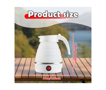 Travel Folding Electric Kettle Fast Boiling Camping 600ml Electric Tea Maker White in UAE