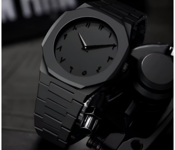 Arabic Aura Men's Watch With Arabic Numerals Matte Black Minimalist Analog Watch | Trending Wristwatch With Octagonal Case in KSA