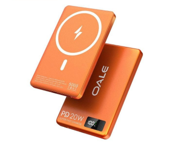 Oale Slim Magnetic Wireless Power Bank, 5000mAh 20W PD Fast Charging For IPhone Android-ORANGE in UAE