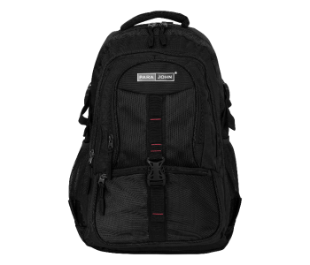 Para John PJSB6007A18 Multi-Compartment Stylish Student Backpack 18 Inch - Black in UAE