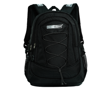 Para John PJSB6008A18 18-Inch School Backpack With Front Bungee Cord Storage, Multi Compartments & Side Mesh Pockets Black in UAE
