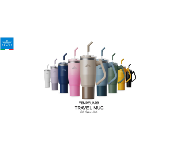 Brave Temp Guard Vacuum Insulated Travel Mug – 180° Rotating Handle, 24H Cold & 12H Hot Retention, Leak-Proof Lids, 950ml in UAE