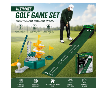 2-in-1 Golf Training Combo Kit – Automatic Putting Mat & Mini Golf Practice Set For Kids And Adults in UAE