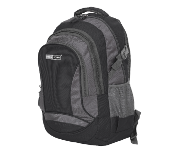 Para John PJSB6009A14 14-Inch Multi-Compartment School Backpack With Front Organizer Pocket, Side Mesh Pockets & Comfort Straps Dark Grey in UAE