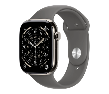Apple Watch Series 11 GPS And Cellular 46mm With Case And Stone Grey Sport Band - Natural Titanium in UAE