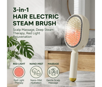 Electric Steam Brush For Hair, Rechargeable Detangling Brush With Water Spray, Red Light Therapy Hair Comb For Frizz Control, Portable Steamer Straightener in UAE