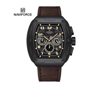 NAVIFORCE Men's Sport Chronograph Watch Tonneau Coffte NF8053 in UAE
