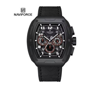 NAVIFORCE Men's Sport Chronograph Watch Tonneau Black NF8053 in UAE