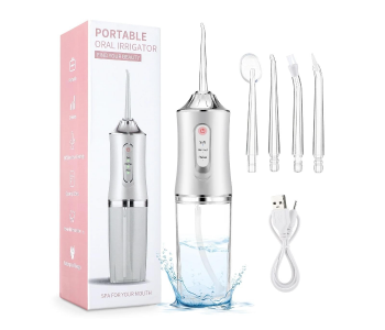 Portable Dental Water Flosser – High Pressure Oral Irrigator With 3 Modes, 4 Jet Tips, 200ml Detachable Tank, Rechargeable & Waterproof – Teeth Cleaning For Braces & Plaque Removal in UAE