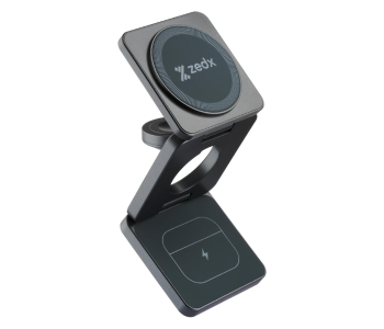 ZEDX 3-in-1 Foldable Wireless Charger Dock (15W Fast Charging, Grey) – ZX-026 in UAE