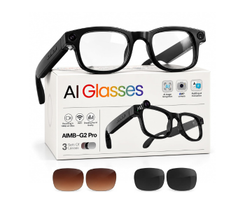 AI Smart Glasses For Men With Camera | Bluetooth Smart Goggles With Open-Ear Audio | Real-Time Translation, Object Recognition & Voice Control | Hands-Free Calling & Music | Dual Mic Noise Reduction in UAE